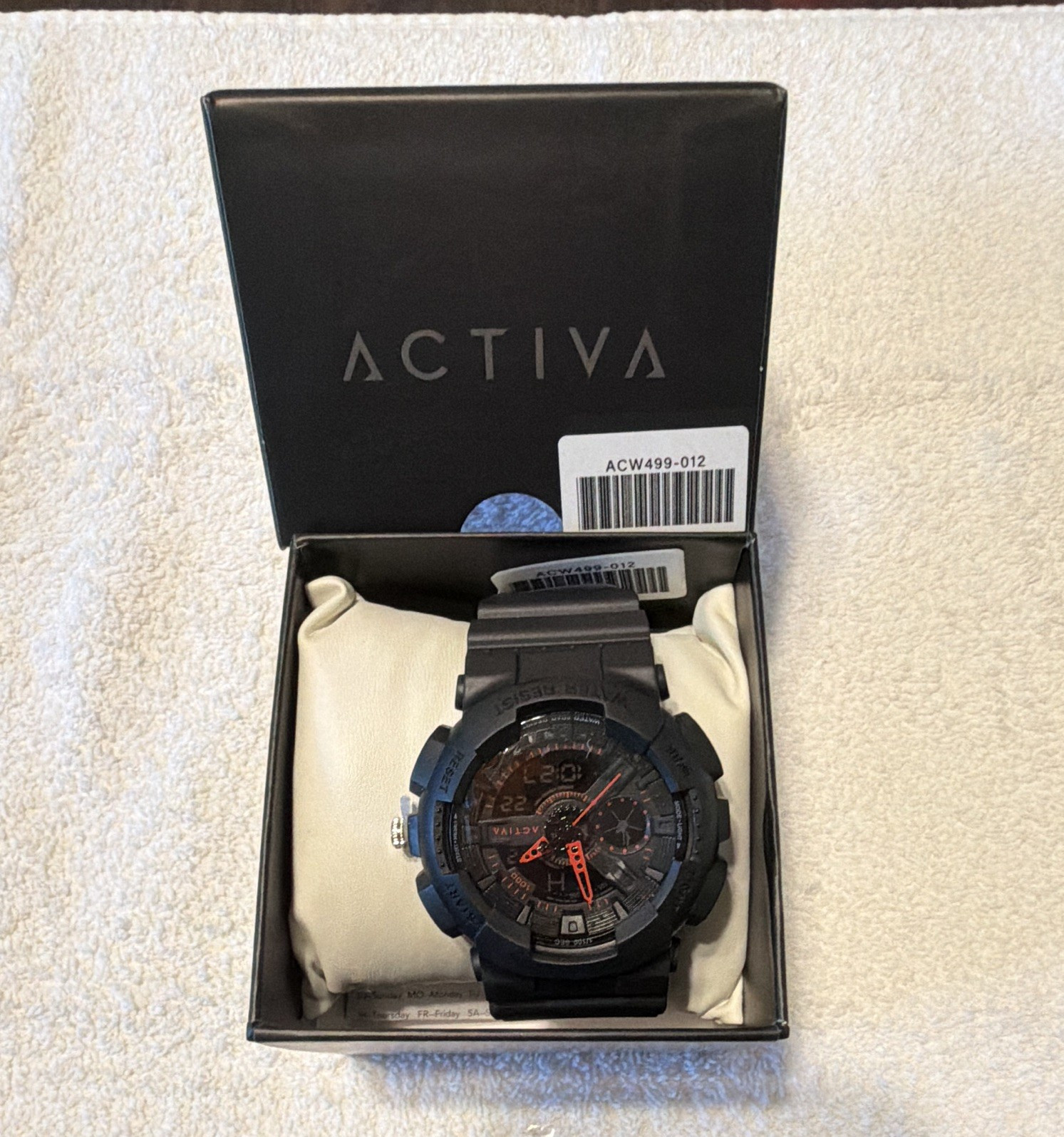 Activa Men’s Digital Analog-Digital Black Sport 50m TPU Band Wristwatch w/Box