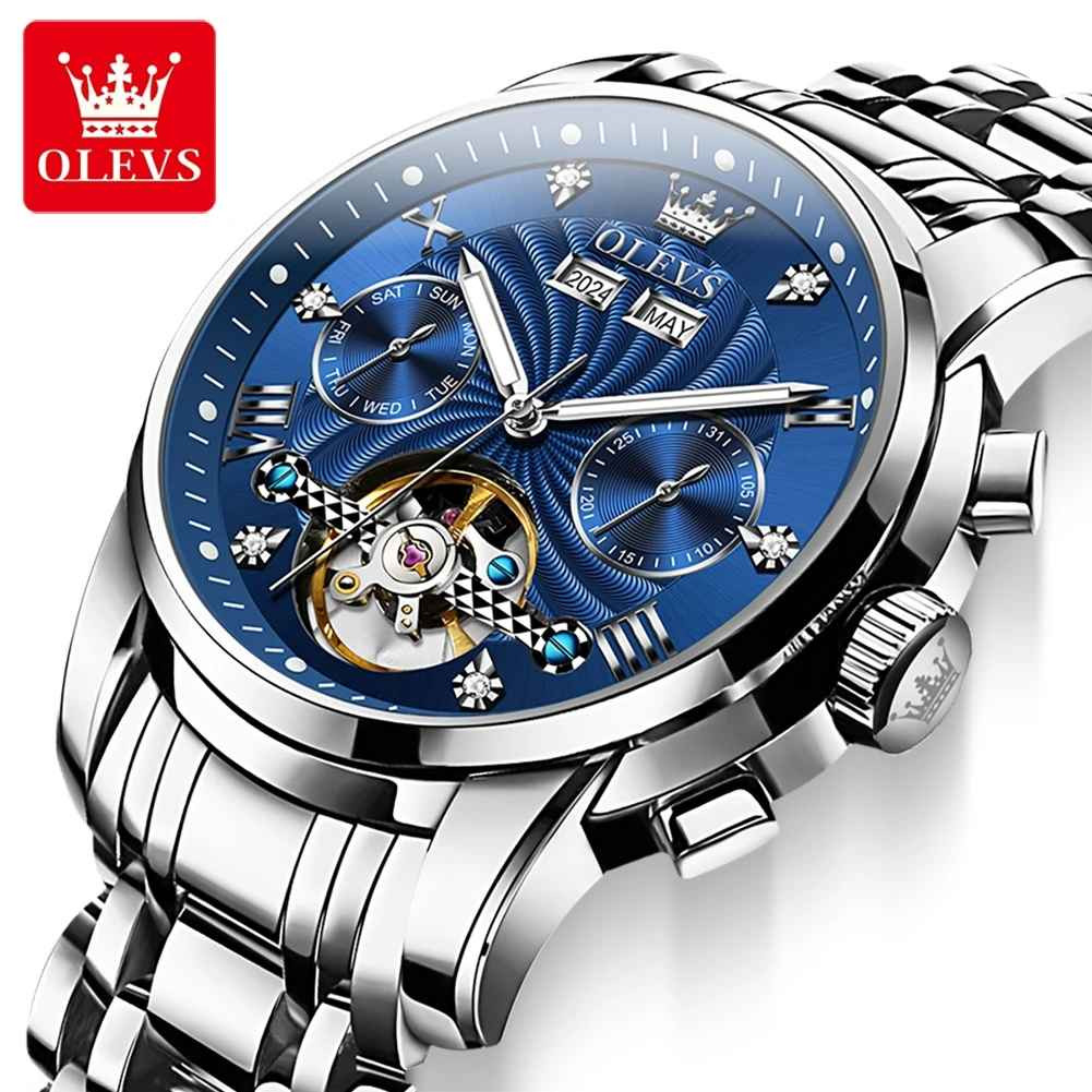 Automatic Mechanical Waterproof Watch Luxury Dial Men Men’s Strap