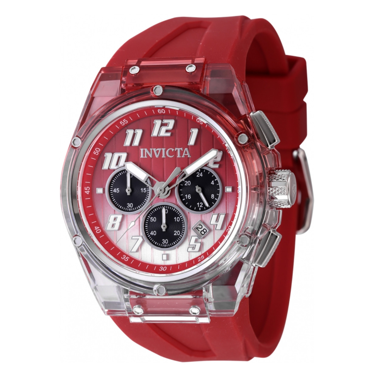 Invicta S1 Rally Prism Color Flip Men’s 44mm Red and Clear Chrono Watch 47349