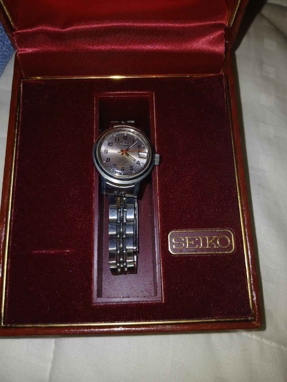 Seiko automatic Womens Quartz Stainless Steel Silver Dial Arabic 28-31.9mm Box