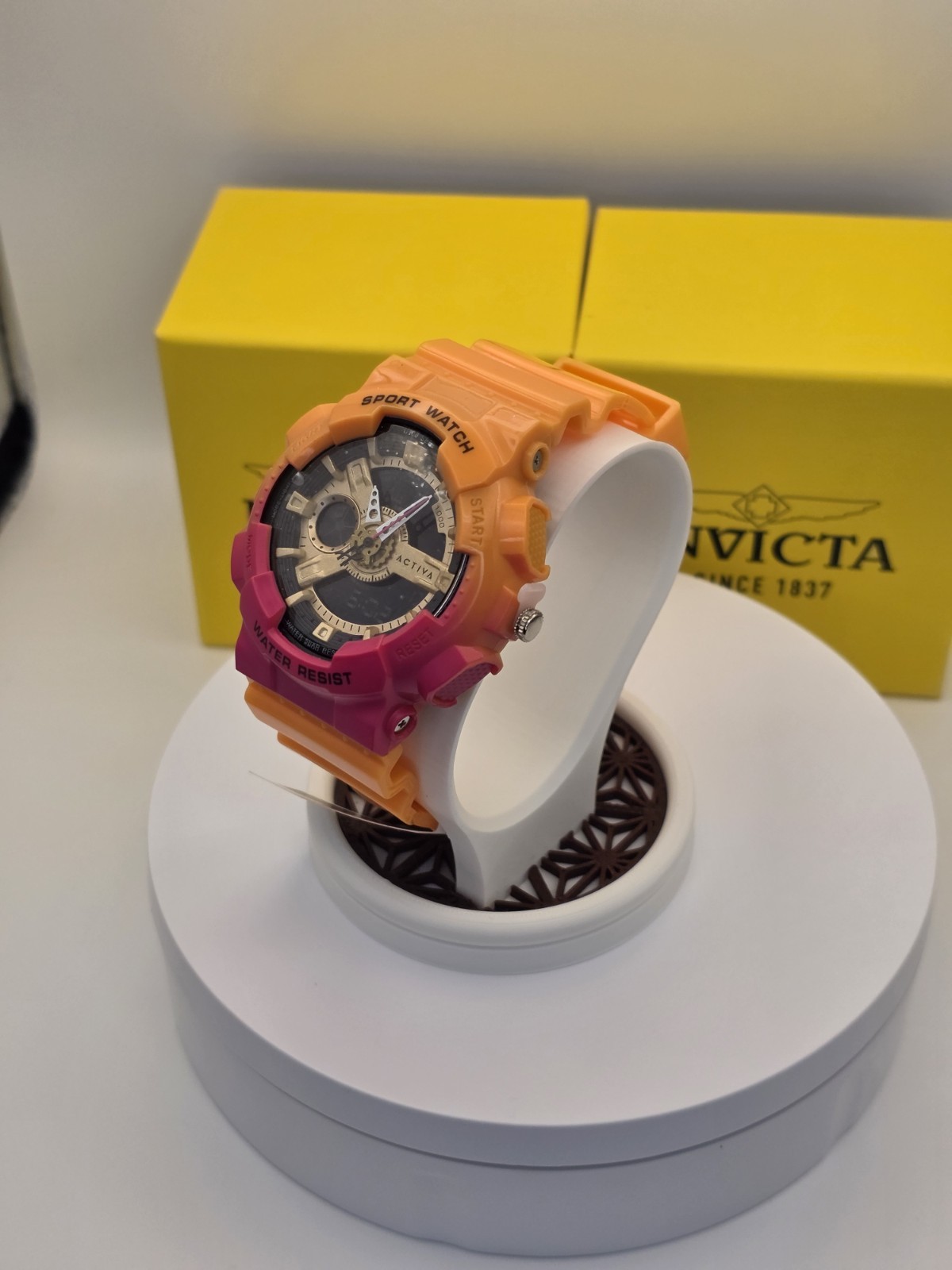 Activa Pixel X Invicta Tequila Analog Digital Watch 50mm Orange Unisex Rare