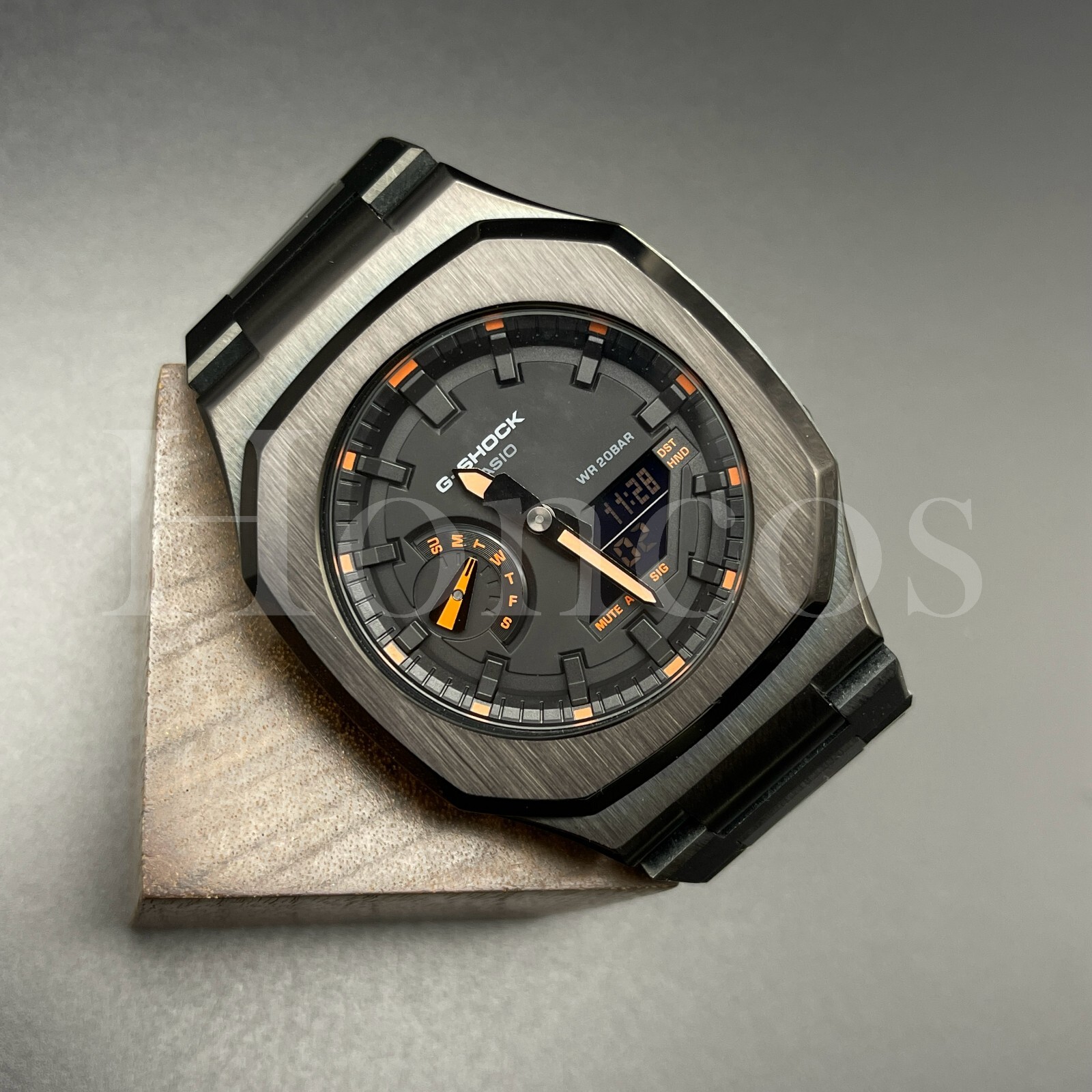 Custom Made Watch GA2100-1A4 Casio G-Shock Nautilus Black Case Bracelet Mods US