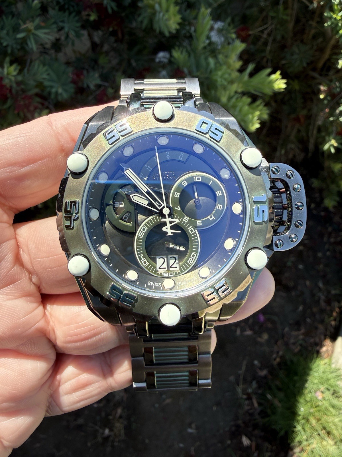 INVICTA 36841 FLYING FOX GREEN STEEL TITANIUM COLOR SWISS QUARTZ WATCH SOLD OUT