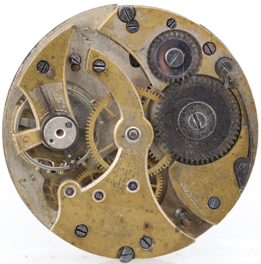 CONSUMATE F.A. HIRSCH 10j SWISS POCKET WATCH MOVEMENT 40.2mm, FOR REPAIR (BU)