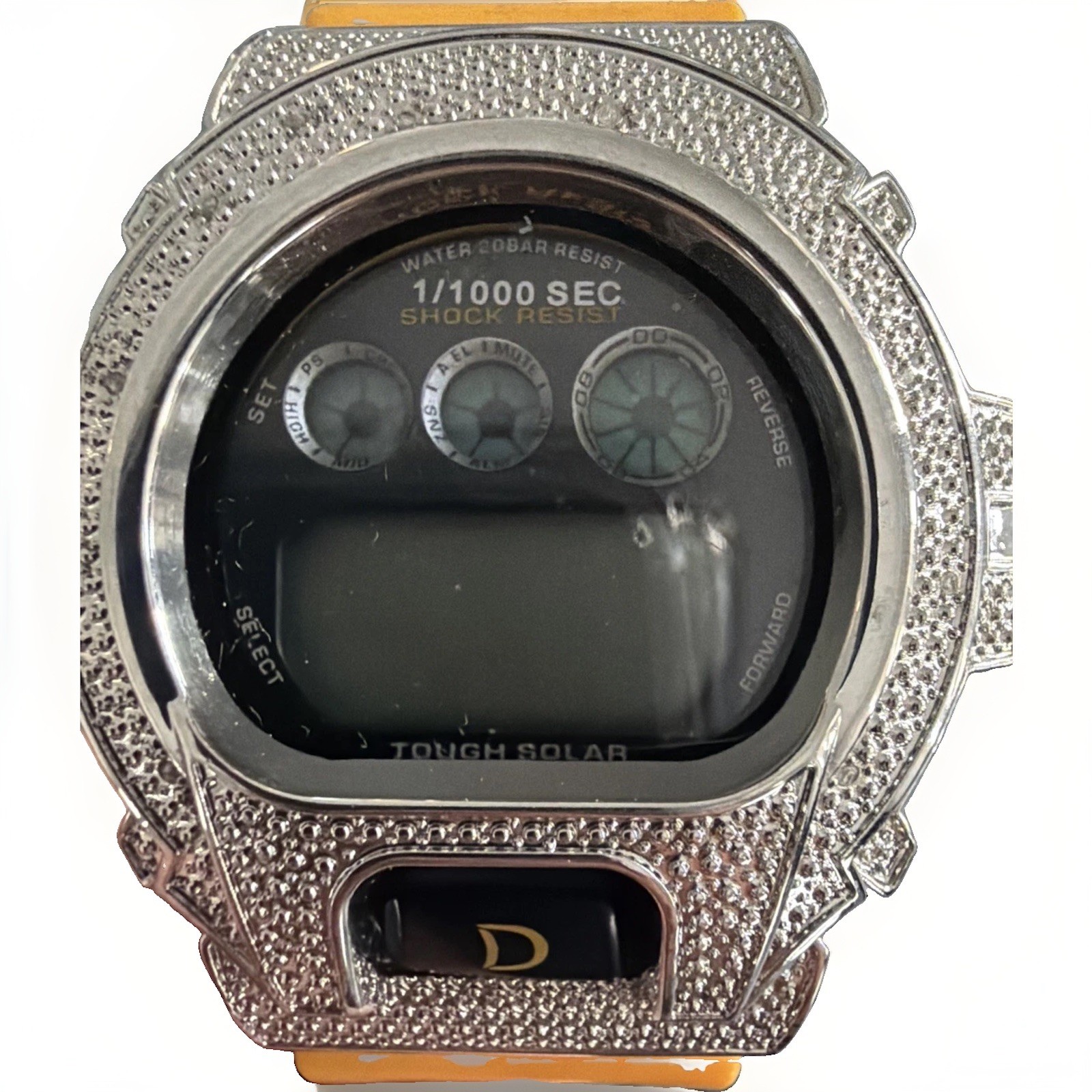 King Master Unisex Silver Case Yellow Rubber Strap Watch