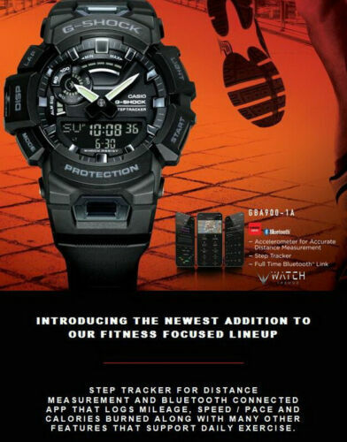 Casio G-Shock GBA900-1A POWER TRAINER Step Tracker Bluetooth Connected Watch