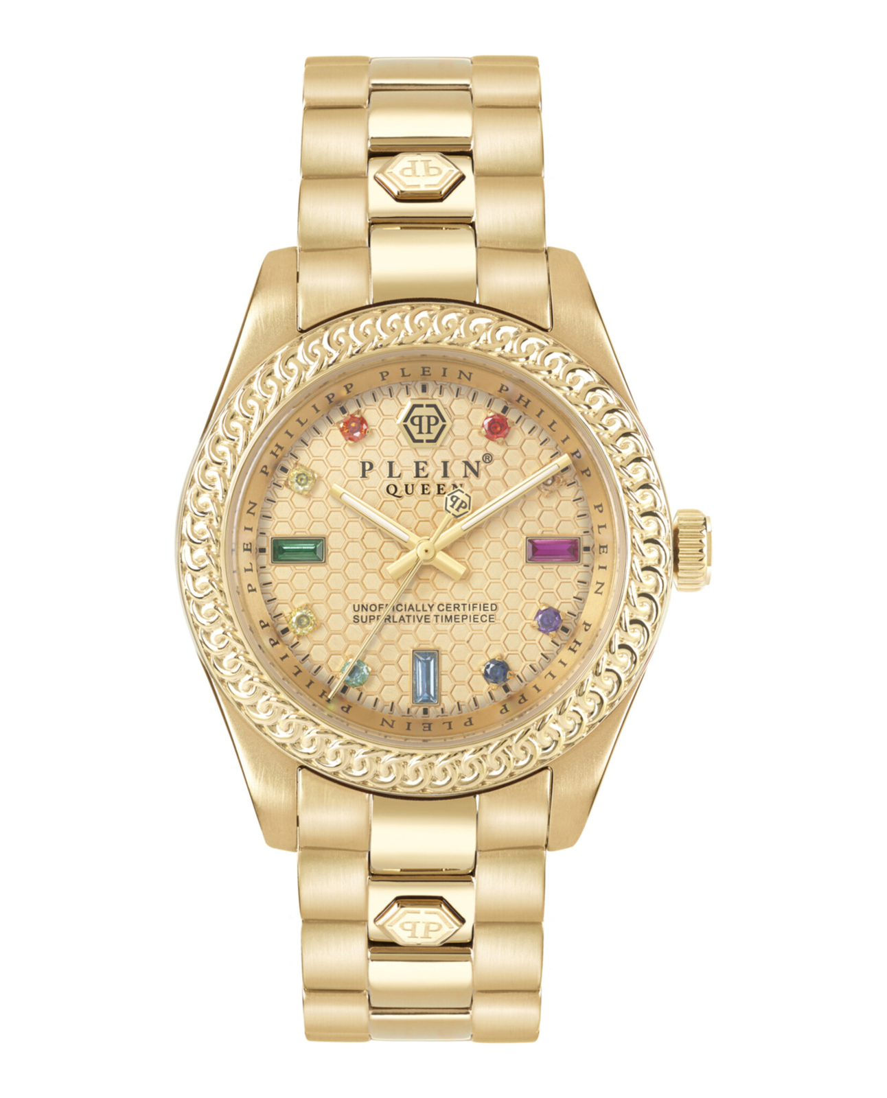 Philipp Plein Womens Queen Gold 36mm Bracelet Fashion Watch