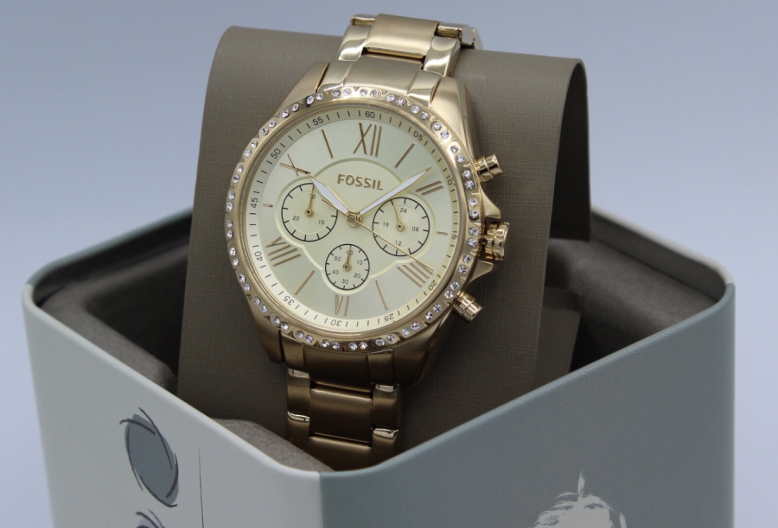 Fossil Modern Courier Crystals Chrono Gold Women’s BQ3378 Watch
