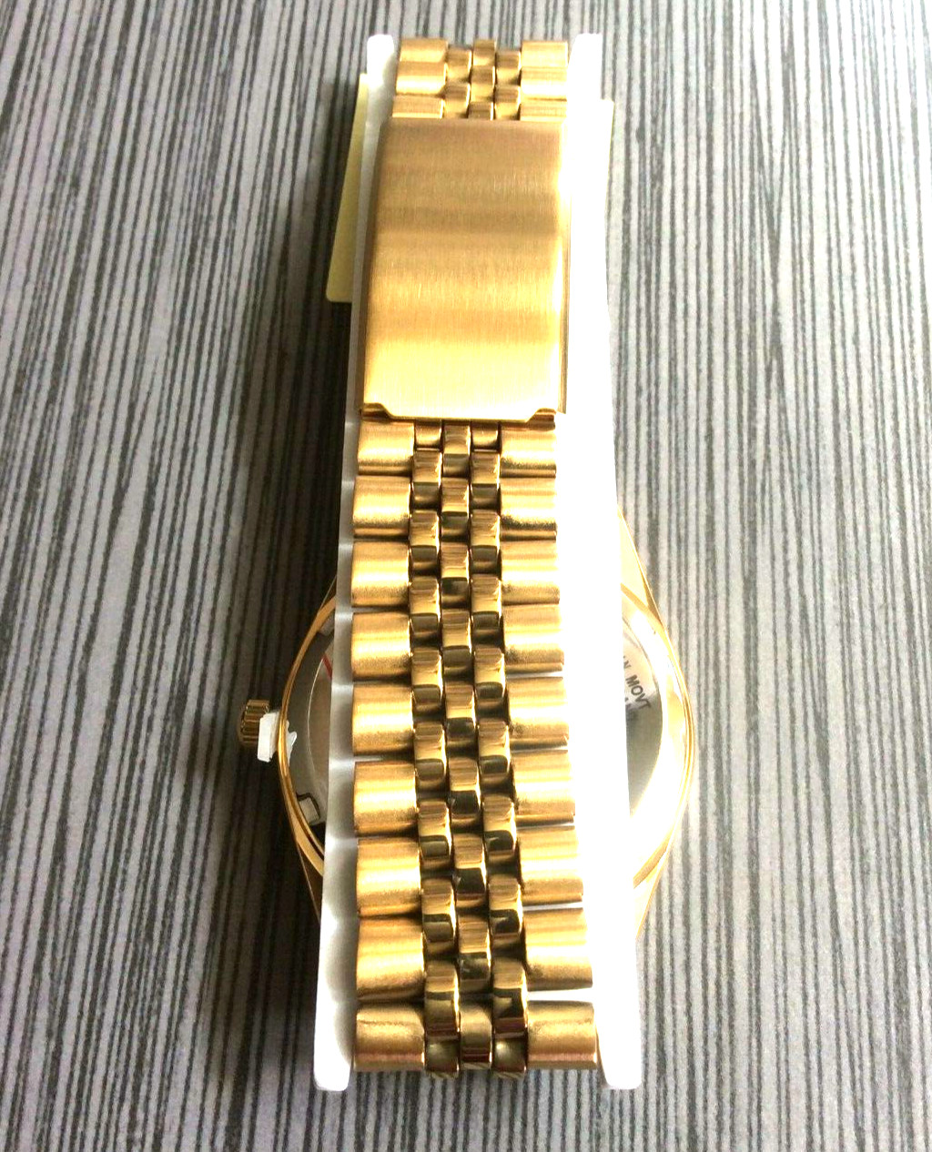 Swanson Men Watch Round Day & Date Black Dial 12/24 Hour Display Gold Link Band!