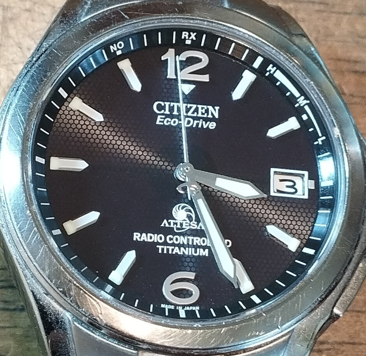 Citizen Attesa Eco-Drive Radio Controlled Date Titanium Watch Japan