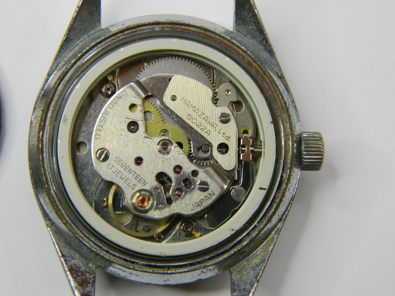 RARE VINTAGE 1970’s BENRUS 17J 5022 MENS DIVER WATCH – RUNS GOOD TIMER – REPAIR