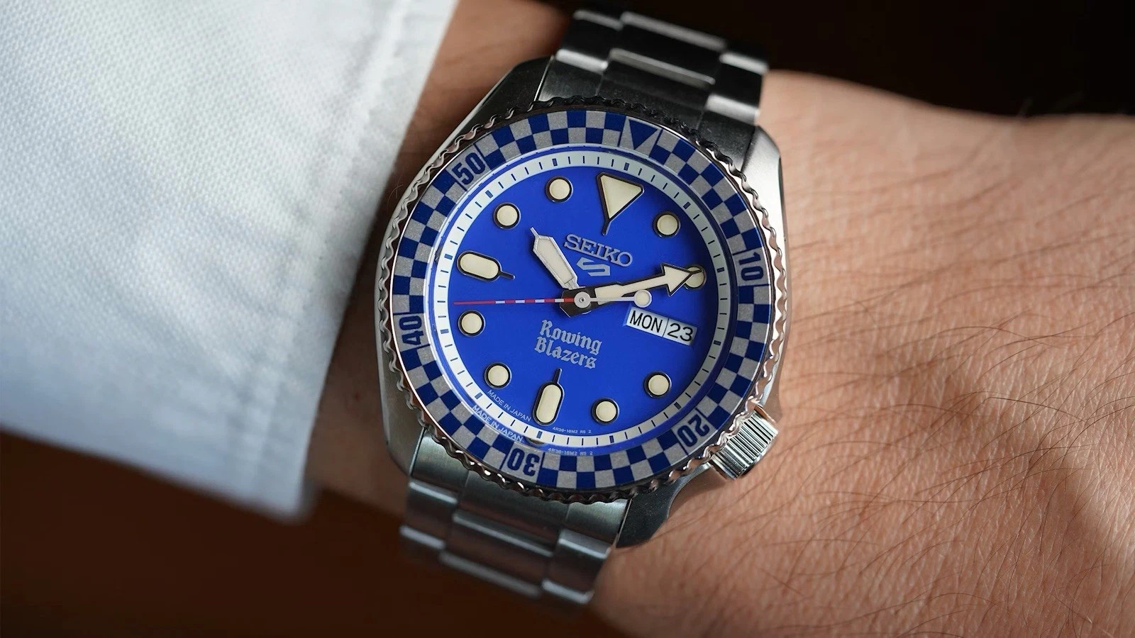 Seiko 5 Rowing Blazers Wind Vintage 2026 Limited Edition Blue 42mm Watch SRPM19