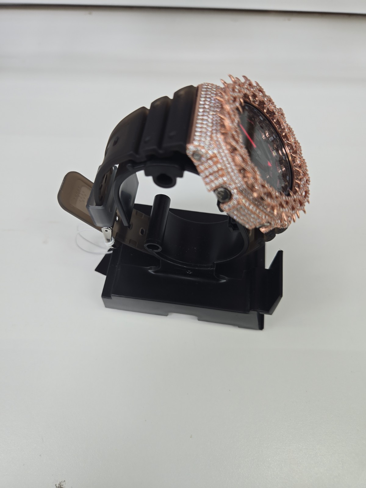 Moissanite G Shock Watch Casio 2100 Smoky Color Band Rose/Silver Color Bezel New