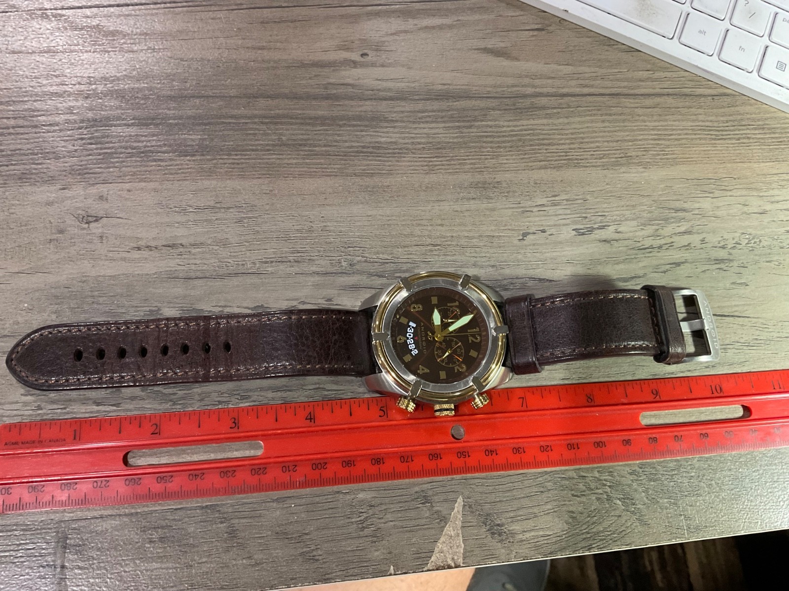 Vintage ANDROID Naval-2 AD466 Chronograph Leather Mens Watch – AS IS