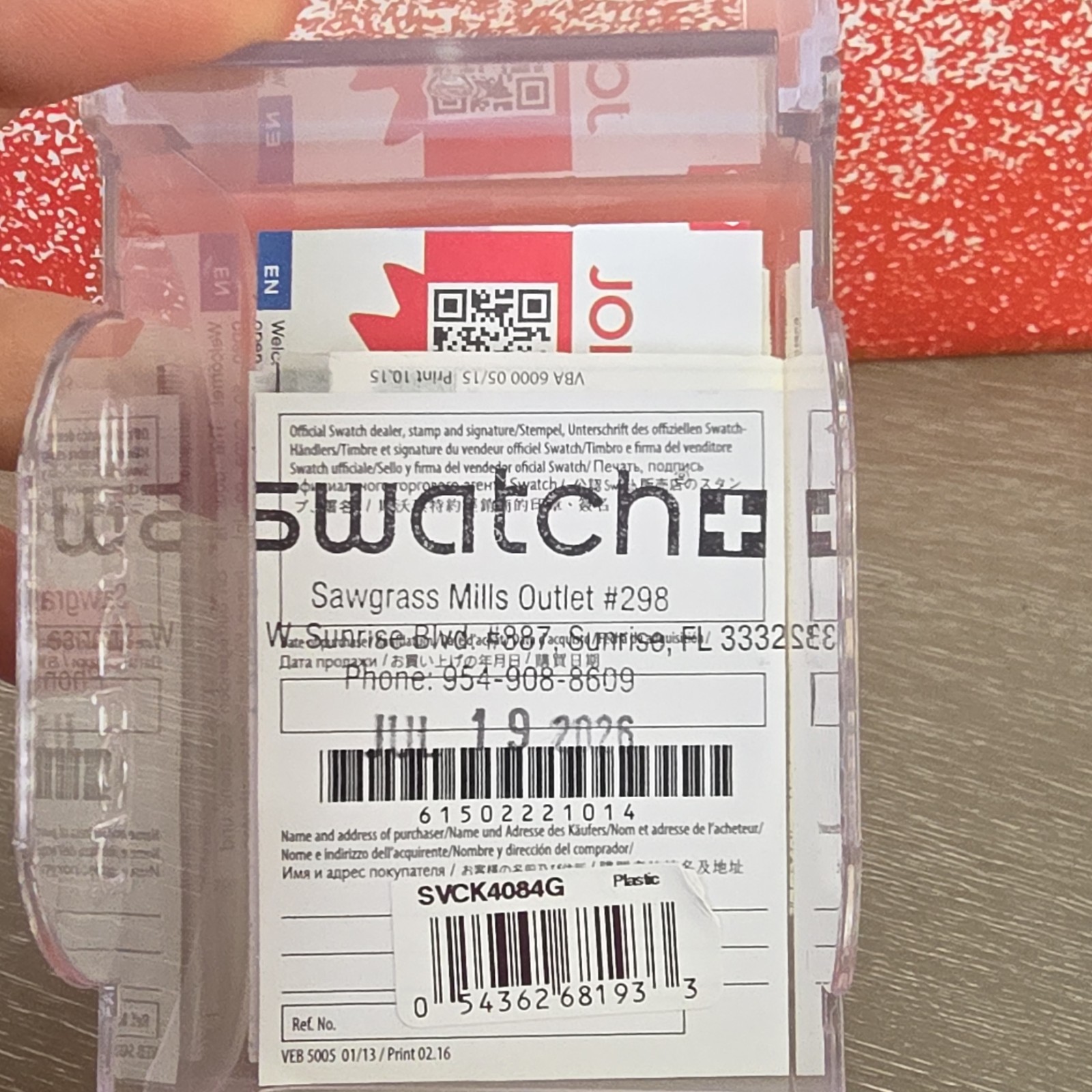 Swatch Chronograph Quartz Gold Dial/Case 40-43.9mm Clear Plastic Strap