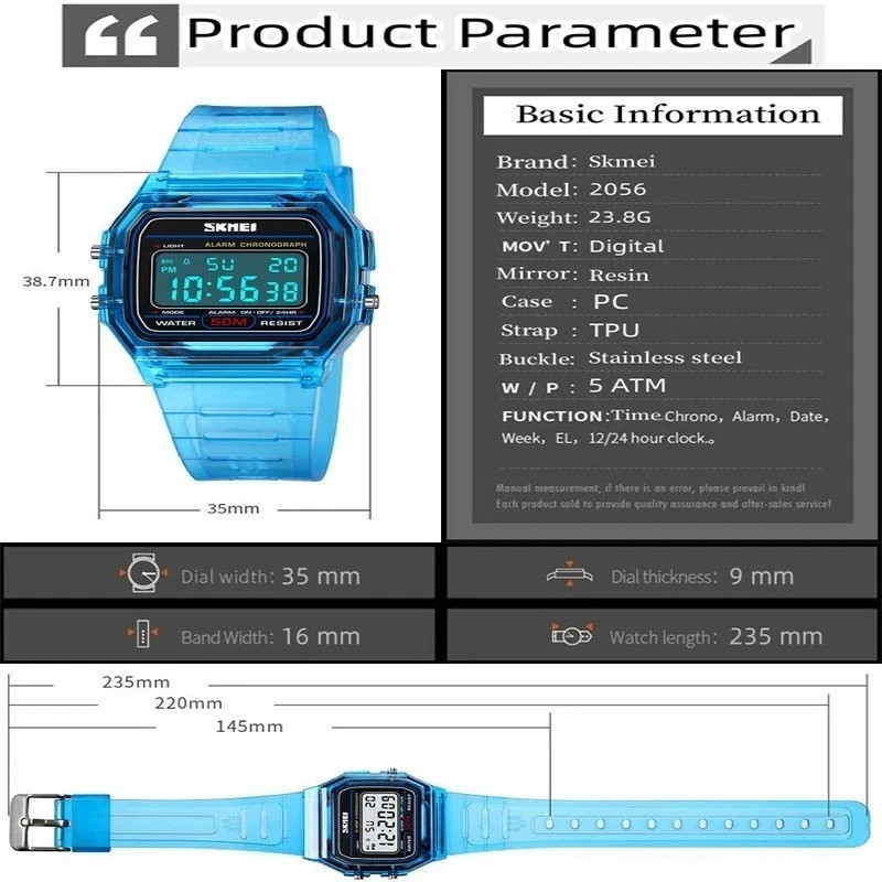 Electronic Women’s Sport Watch Waterproof Sports Watch Stopwatch LED | 7 Colors