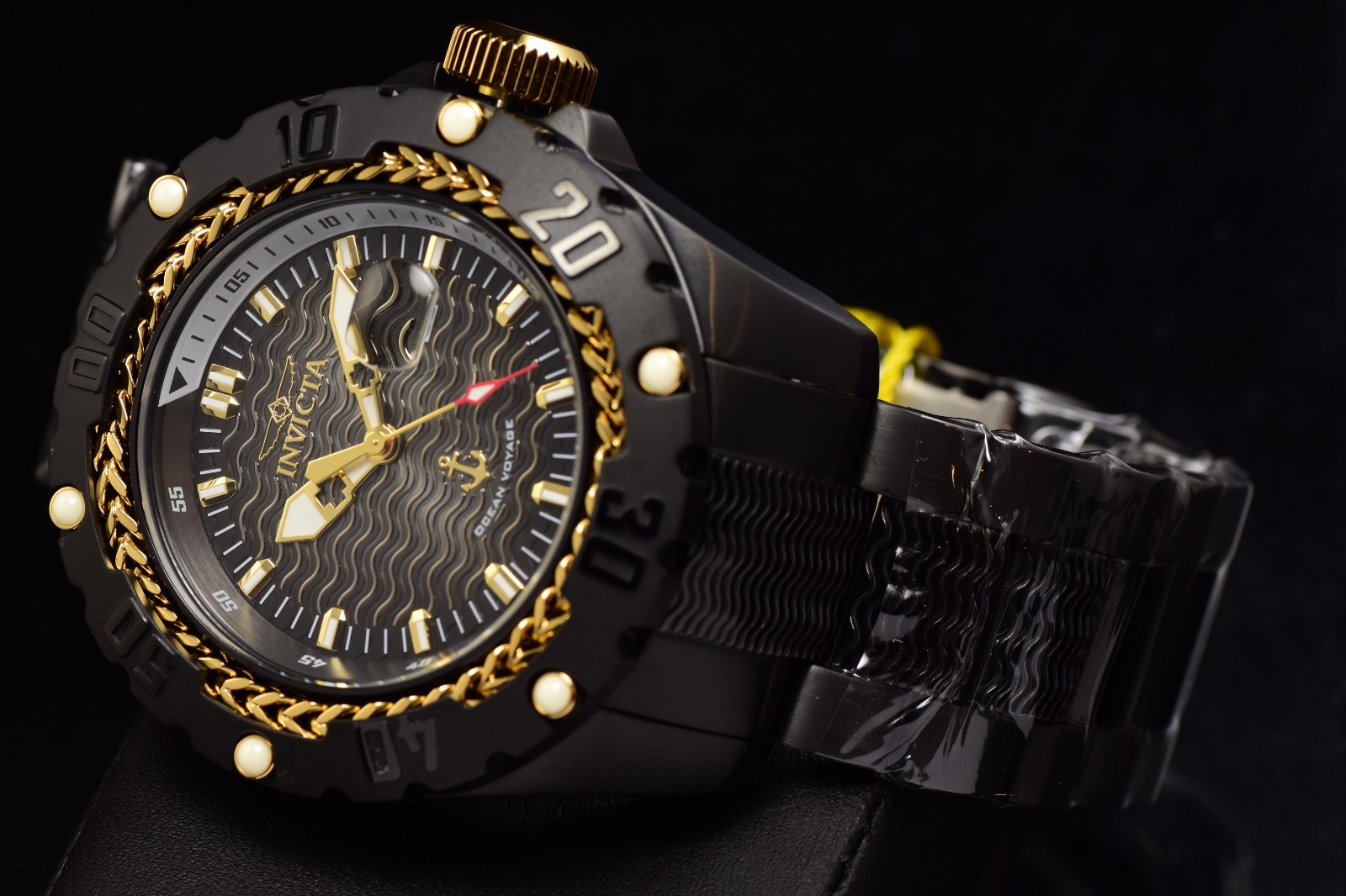 INVICTA CELESTIAL 43mm DARK Blue Dial Quartz Date CLASSIC Brown Leather Watch