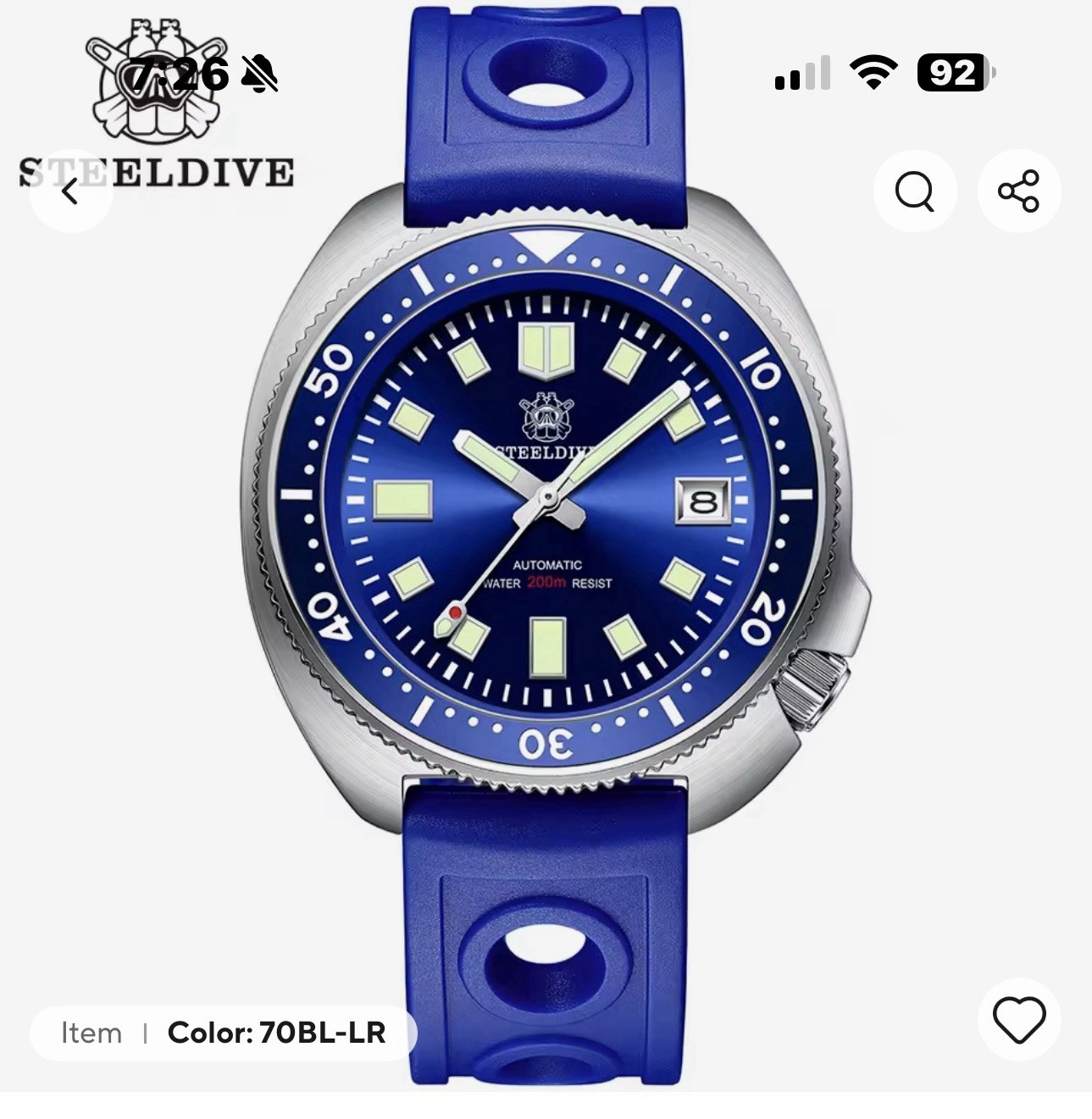 ADDIESDIVE Captain Willard Automatic Blue Dive Watch 44mm Sapphire