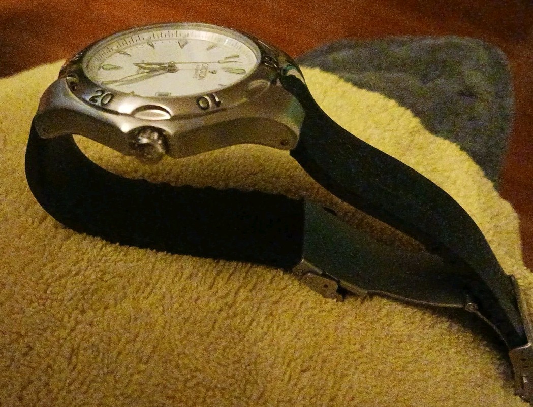 CROTON Men’s Stainless Steel Aquamatic Water Swiss QUARTZ Watch NIB