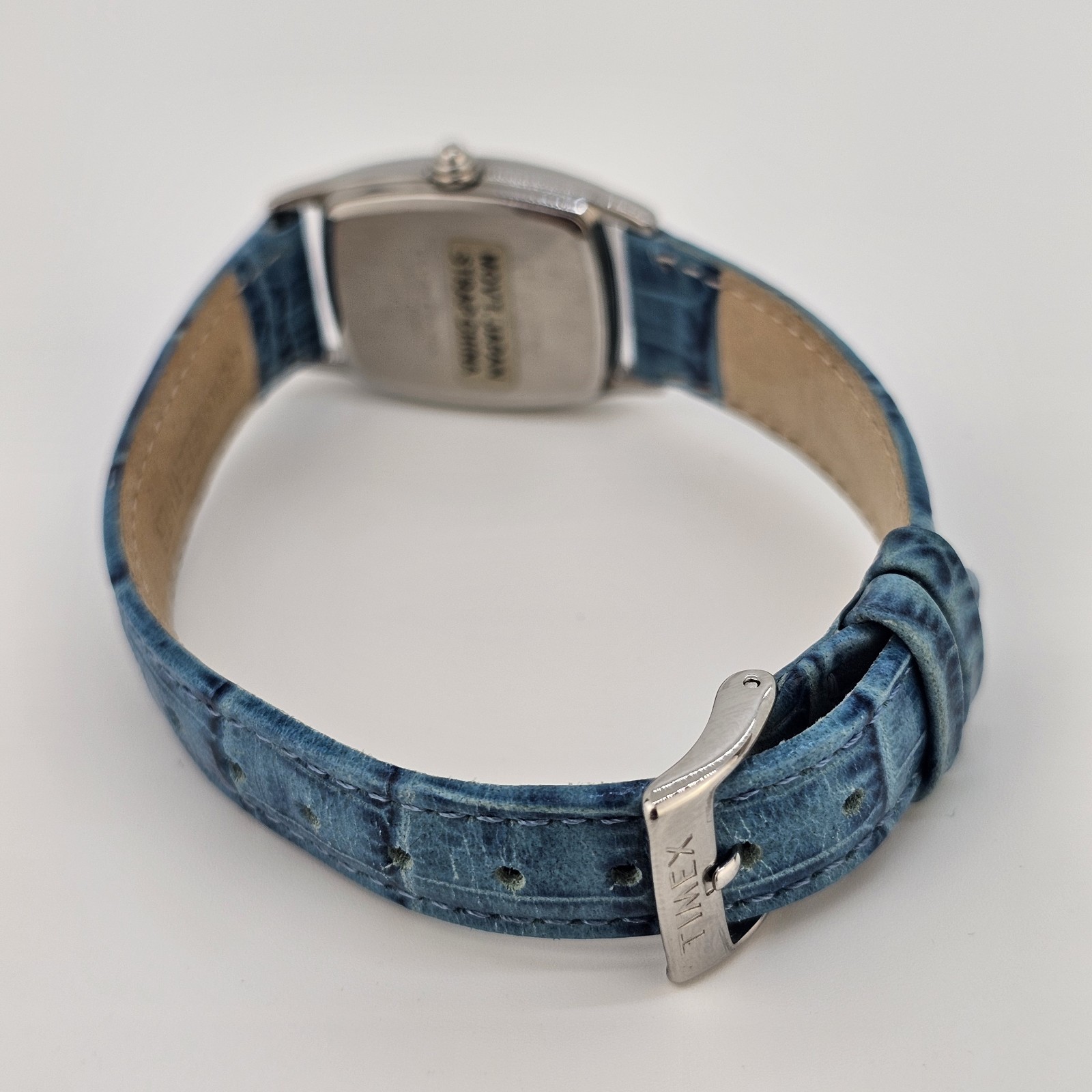 Timex Women’s Analog Watch 22MM Gray Dial Blue Leather Bands New Battery