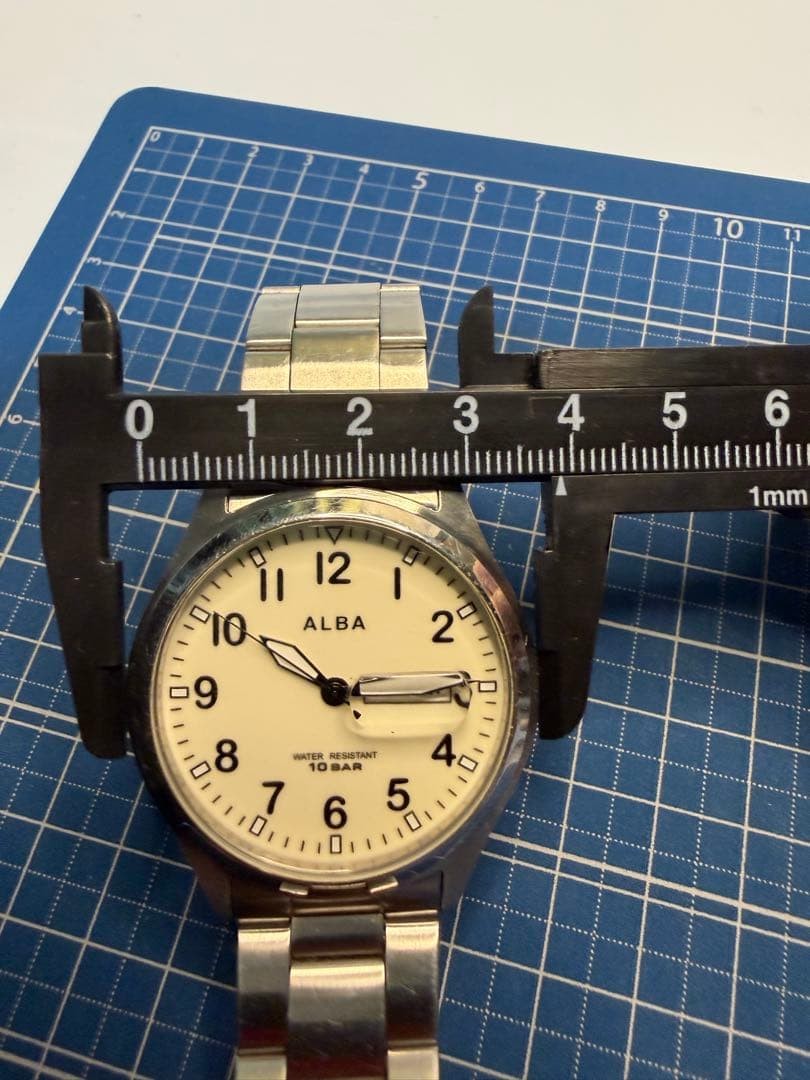 NEW battery Vintage Seiko ALBA VJ33KPBD Men’s Cream Dial Used