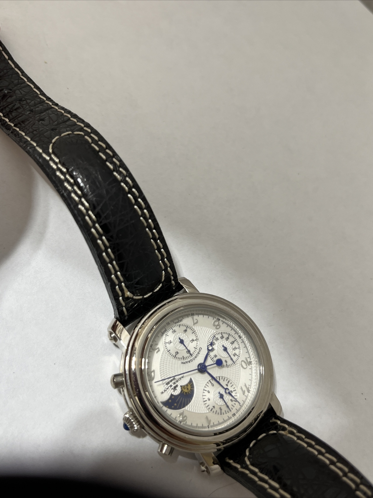 Adee Kaye Beverly Hills Chronograph Moon Phase Watch Box/Warranty Booklet