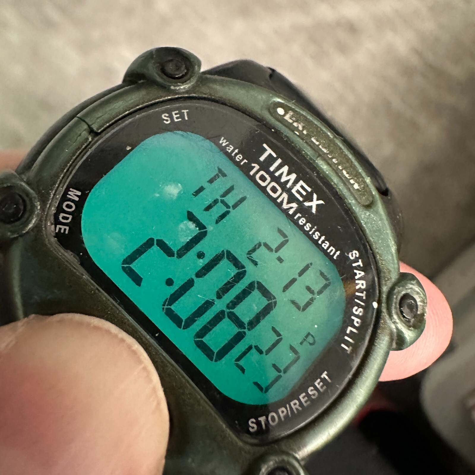 Timex Expedition Watch Mens 39mm Green Dial Digital Outdoors New Battery READ