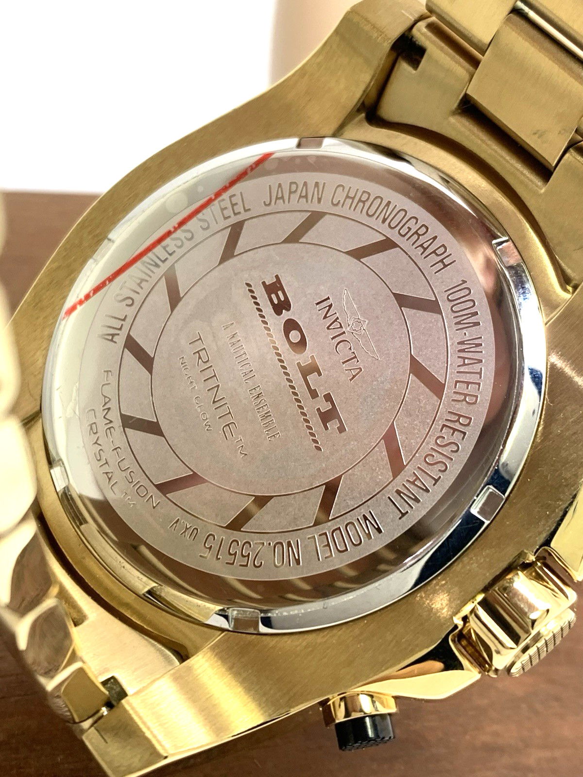 Invicta Men’s Watch 25515 Bolt Quartz Chronograph Diver Gold Tone Steel 52mm