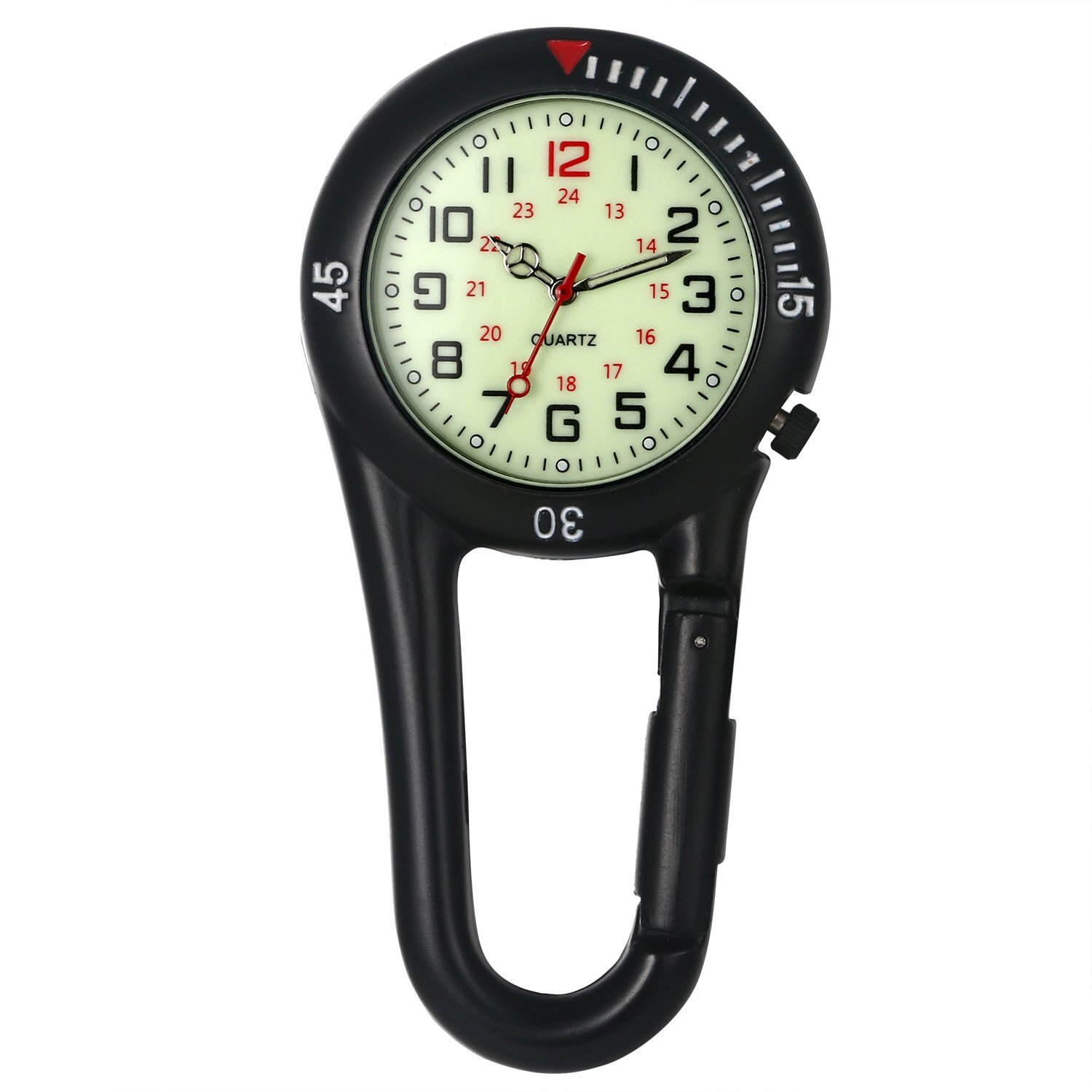 Luminous Dial Backpack Buckle Fob Clip-on Watch Mountaineering Hiking Outdoors