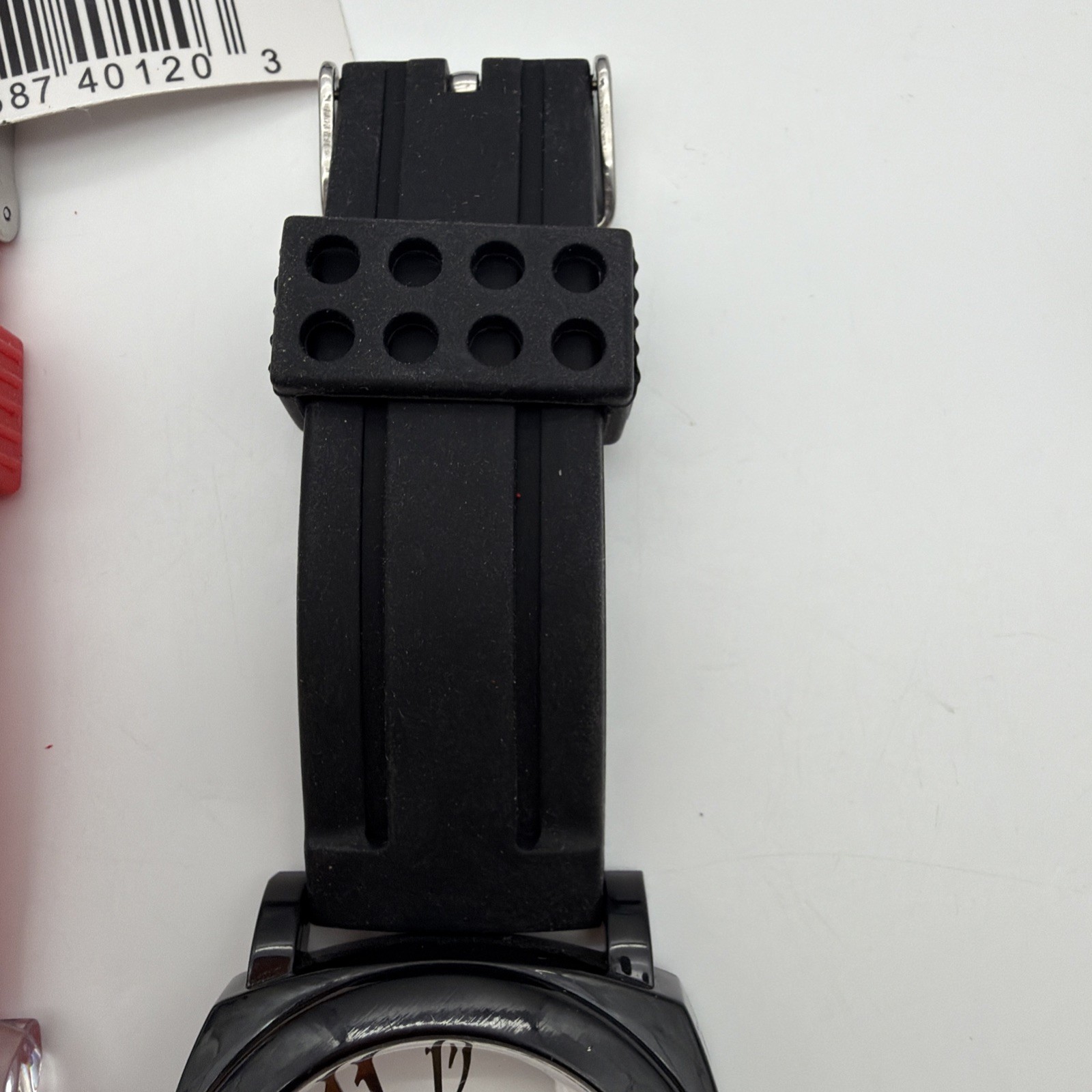 2x TOCS Watches Red and Clear Plastic And Black Quartz Women’s Oversized Watches