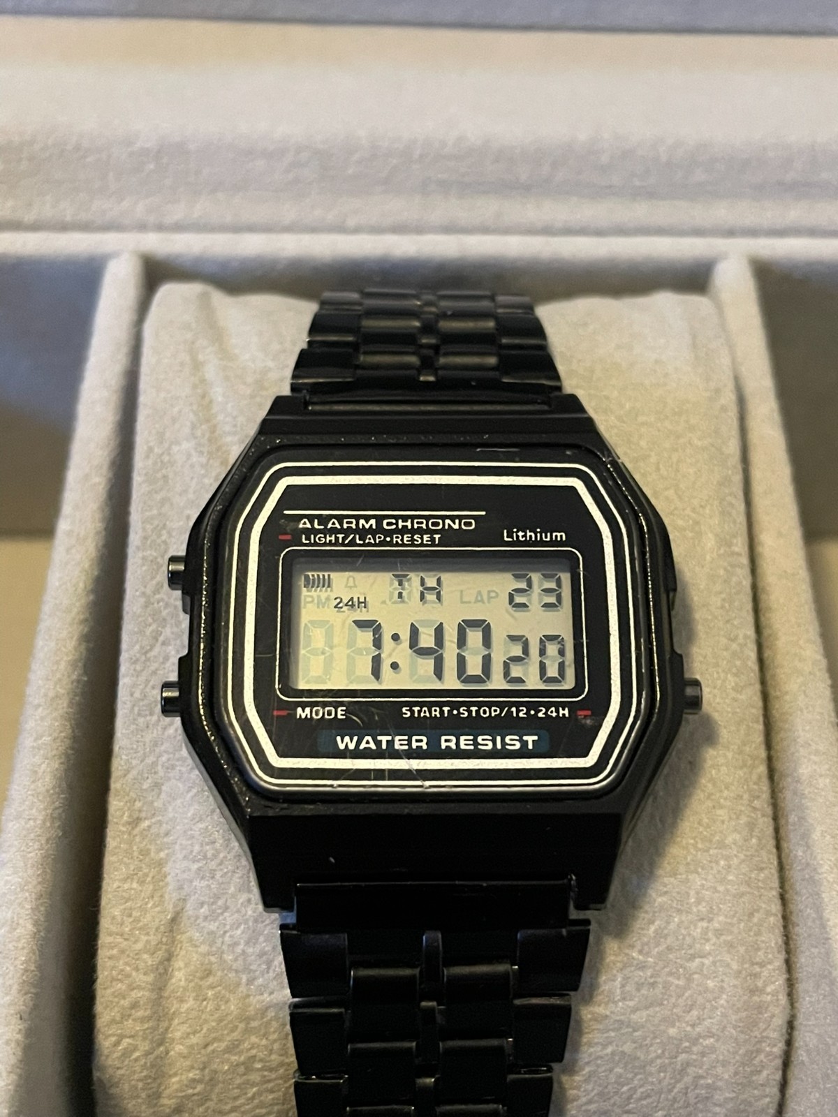 Black Stainless Steel – Digital – Casual – Water Resistance – LED – Watch