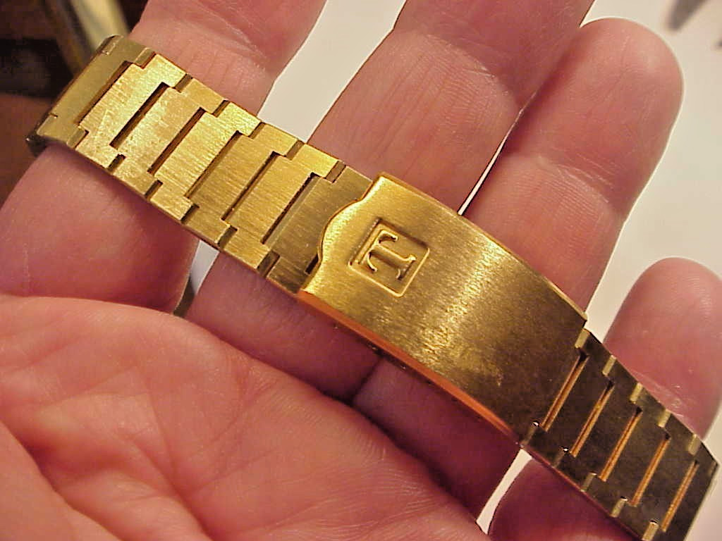 WOW NICE Vintage NOS Tissot Watch Bracelet Yellow w Logo Buckle for 23mm 10mm