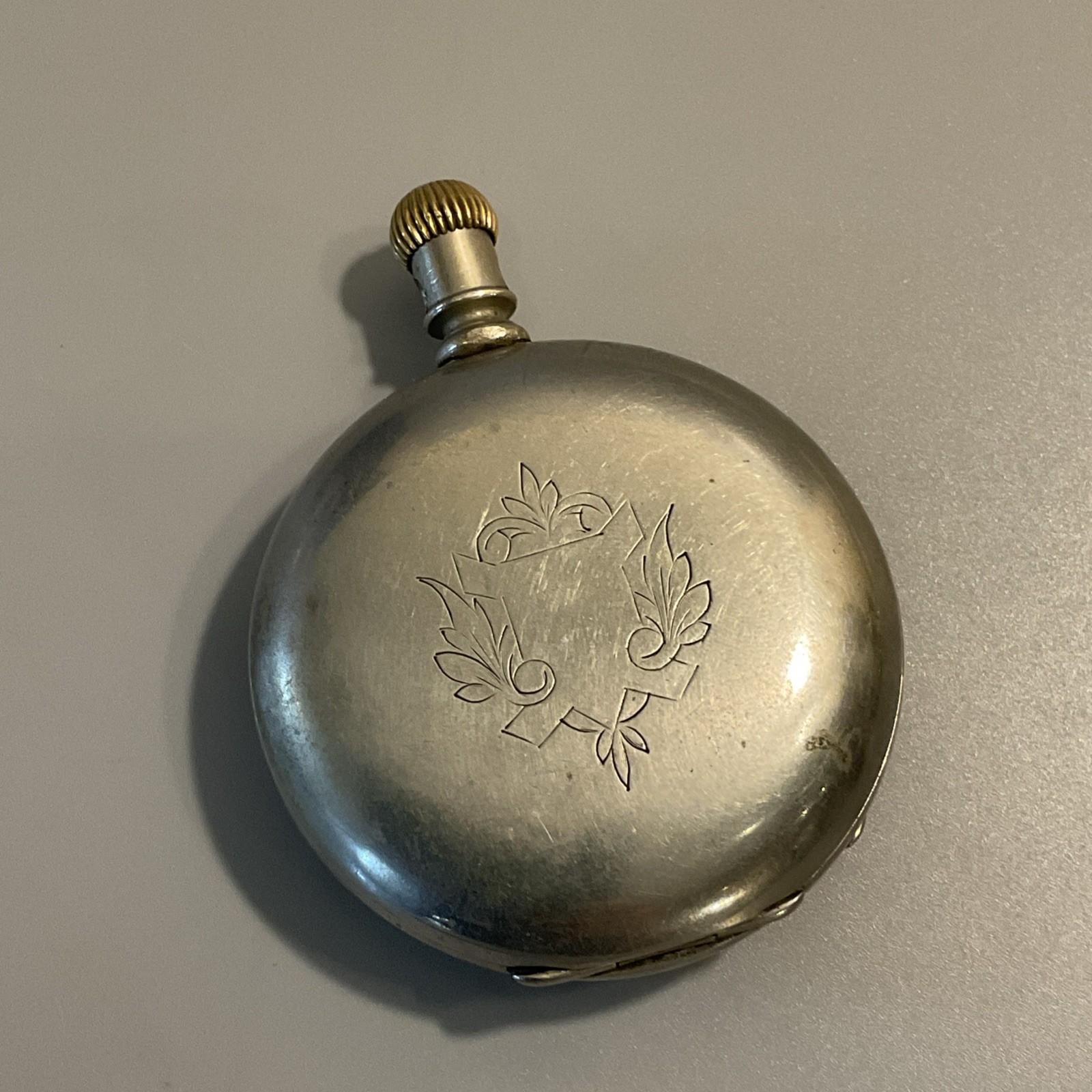 Vintage Antique Pocket Watch Case Only Hunter Aluminum Silver