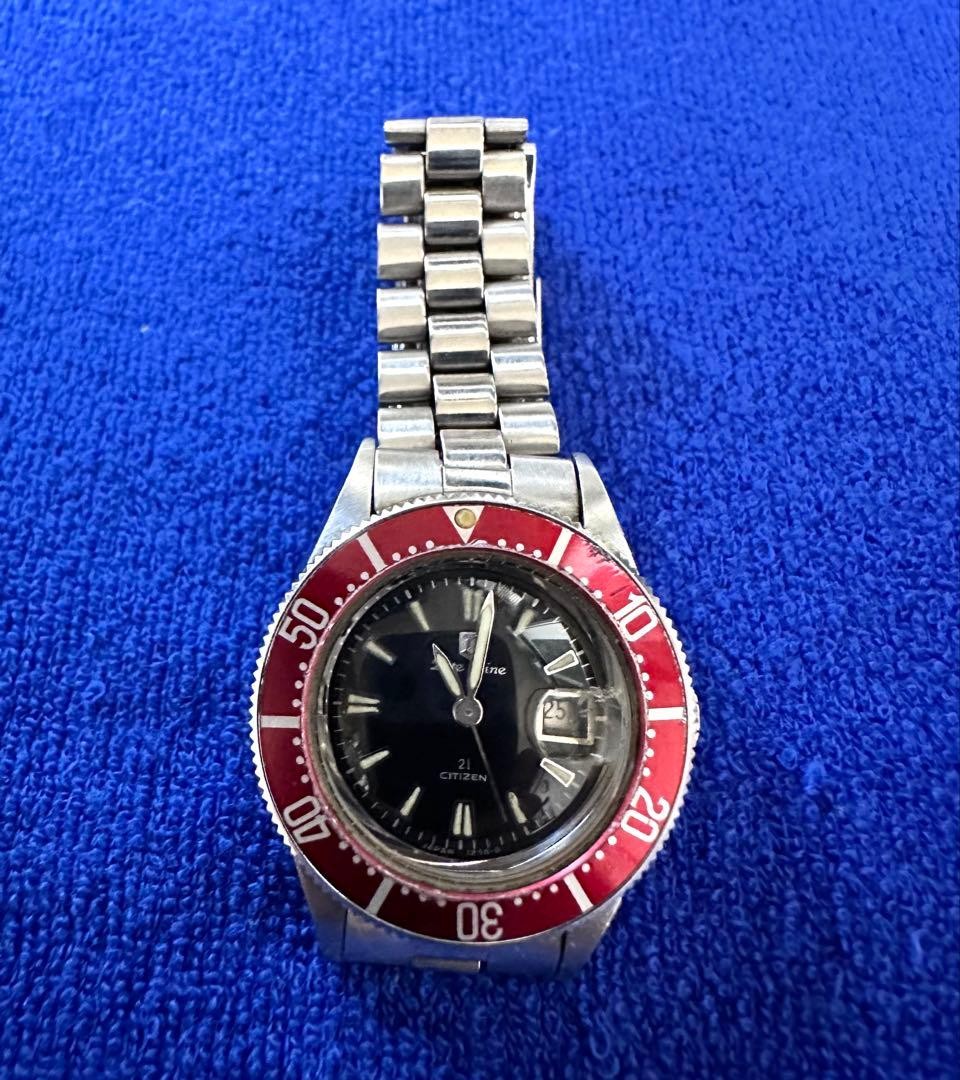 CITIZEN Date Scene Diver DSES51808-K Vintage Automatic Watch Overhauled Japan
