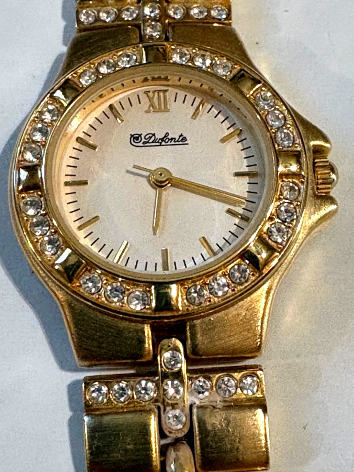 Mint LUICEN PICCARD DUFONTE Mineral Crystal GOLD Women’s Watch 70359 NEW BATTERY