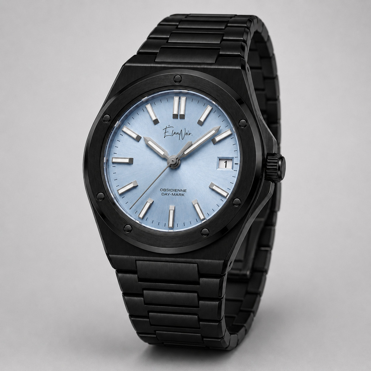 Élan Noir Obsidienne Day-Mark Automatic Watch Blue Dial Sapphire Steel 41mm