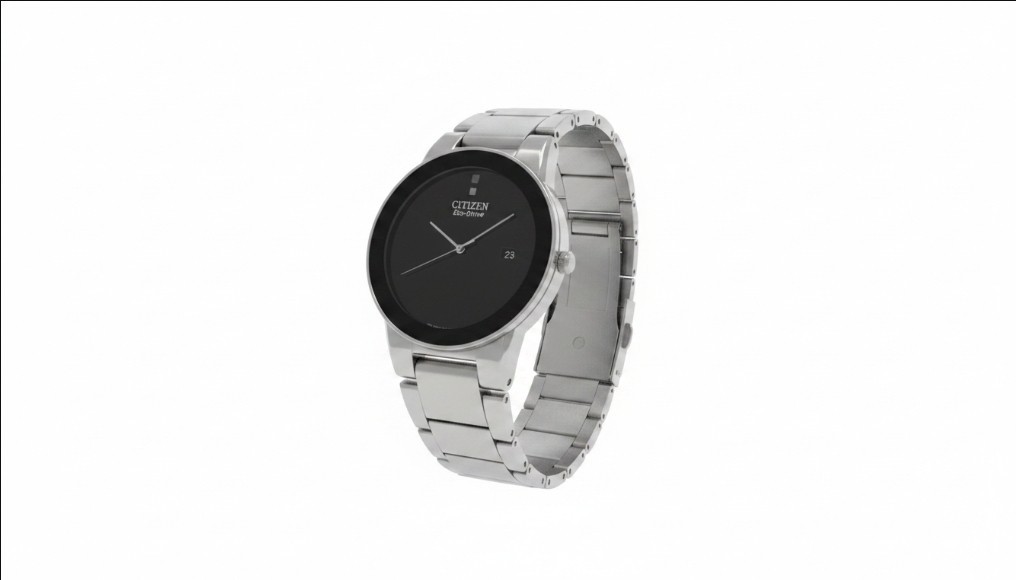 Citizen Axiom AU1060-51E Eco drive Stainless Silver tone Modern Sleek Watch
