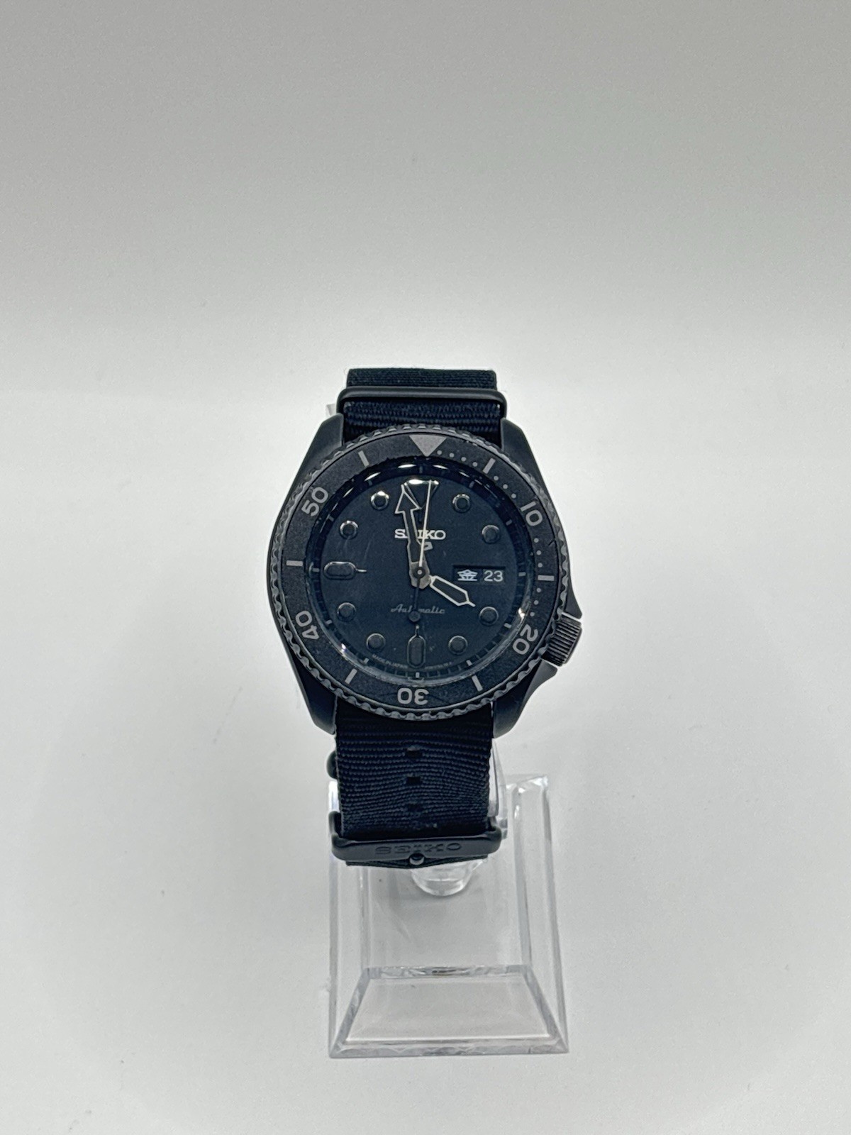 SEIKO 5 Sports Automatic 4R36-07G0 Black Dial Black Nylon Strap