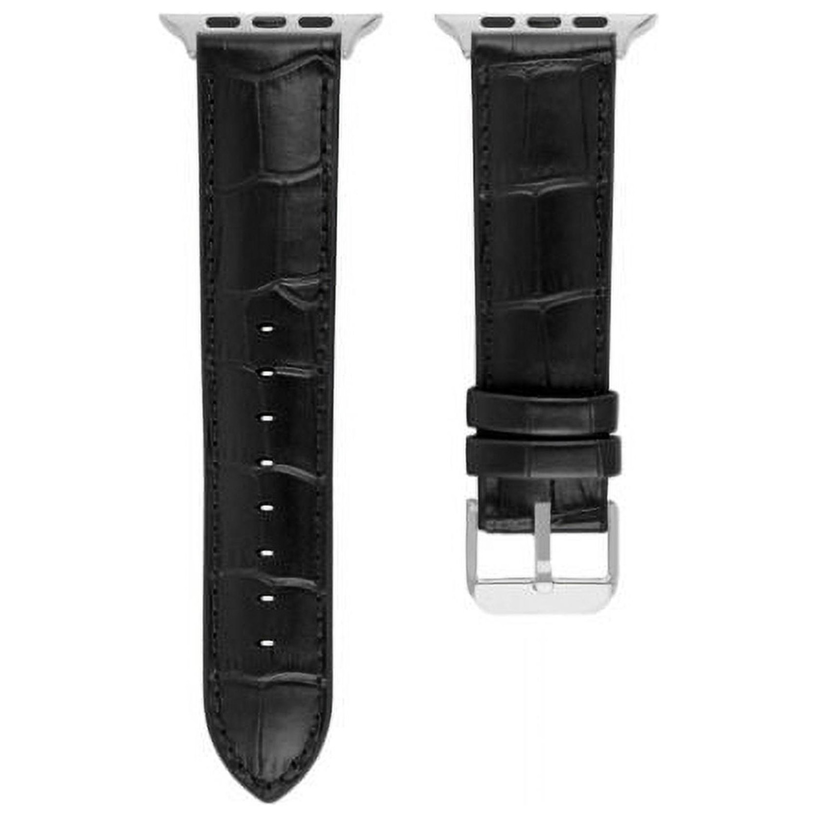 American Exchange Men’s Watch Strap, Silver/Black 42-44mm