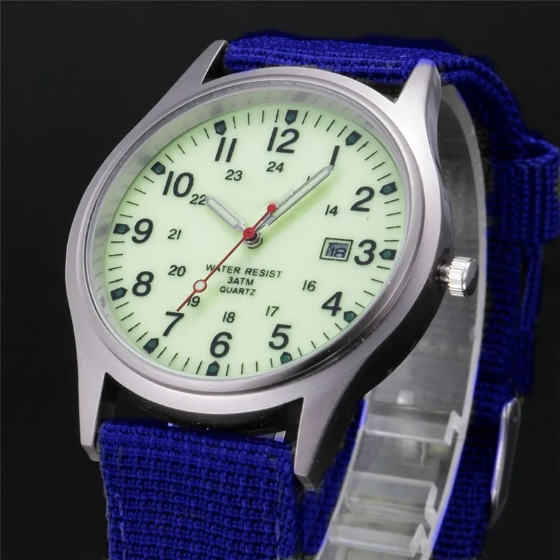 Men’s Fashion Military Army Watch Nylon Strap Quartz Date Watch