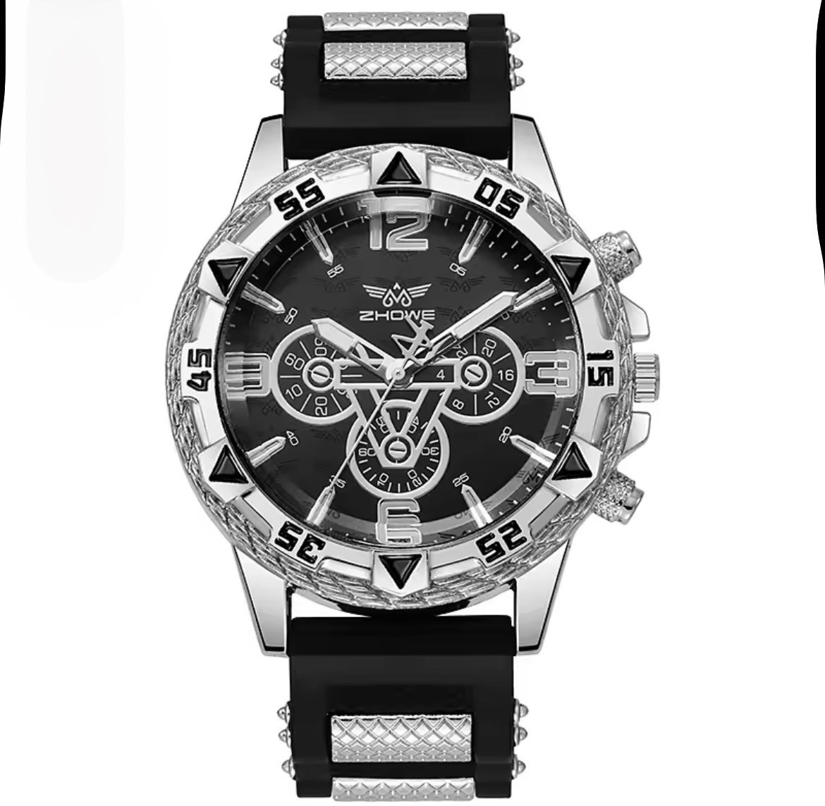 Black Silver Men’s Watch Wristband Quartz