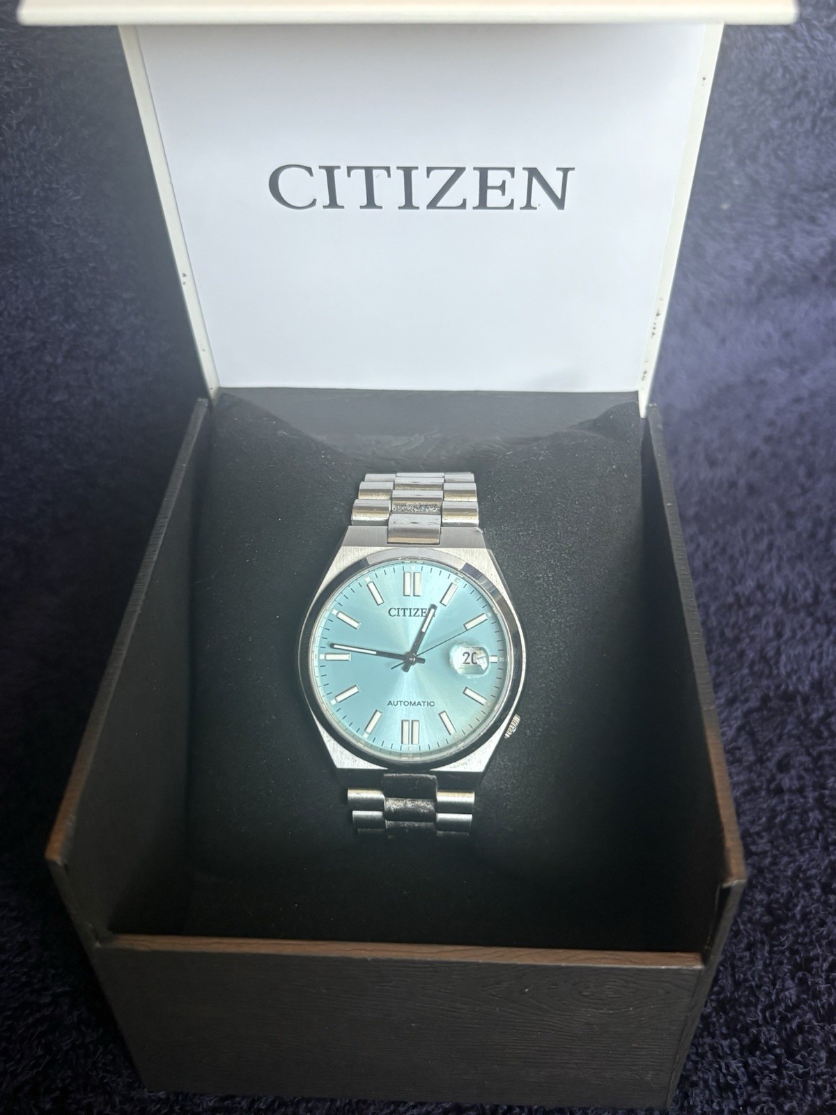 Citizen Tsuyosa NJ0151-88M Automatic 40mm Ice Blue Steel Mens Watch – Great Cond
