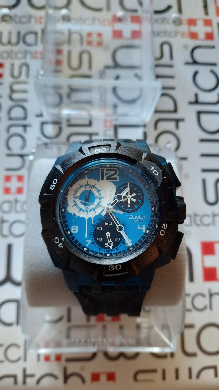 Swatch Fine Engine SUKI100 Chrono Plastic 41mm Silicone
