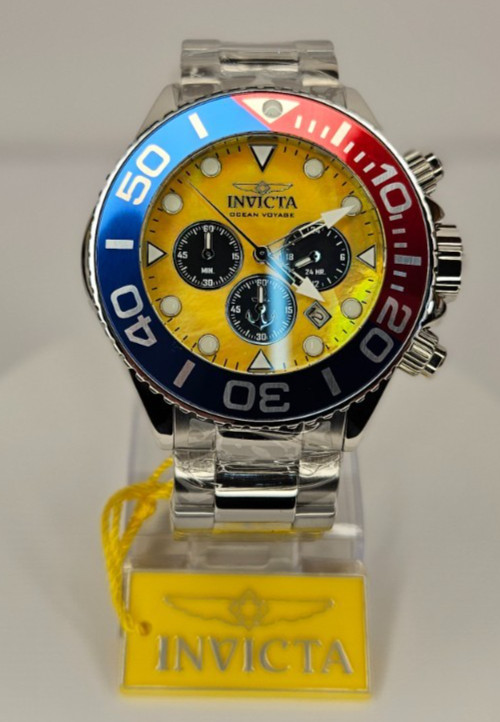 Invicta Ocean Voyage Men’s Watch Quartz 52mm Stainless Steel, Pepsi (48596) NIB