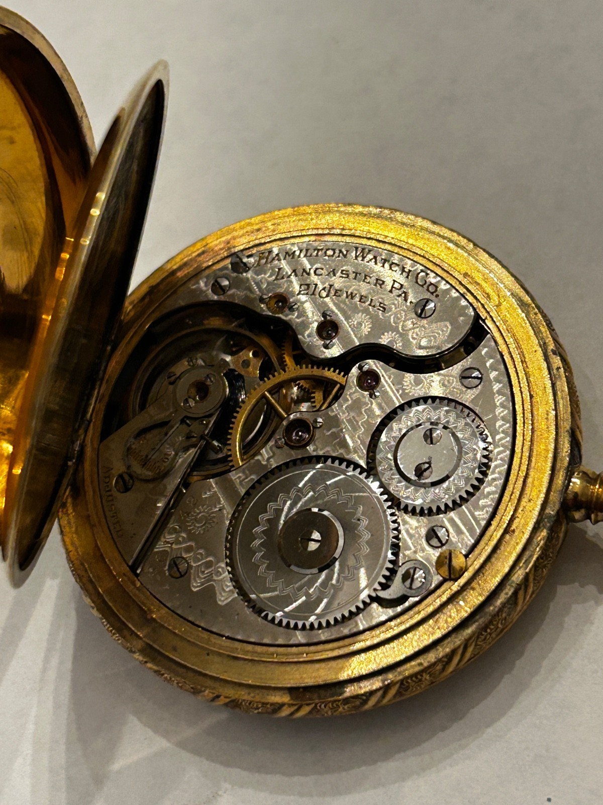 16s Hamilton 993 hunter pocket watch