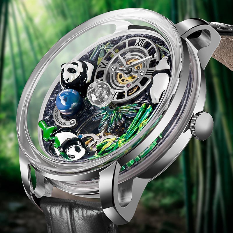 PINDU Men’s Automatic Watch 43.5mm 30M Waterproof Analog panda Watch gift formen