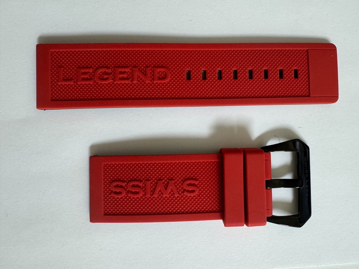 Man’s Swiss Legend Silicone/Rubber Red watch band strap 28mm
