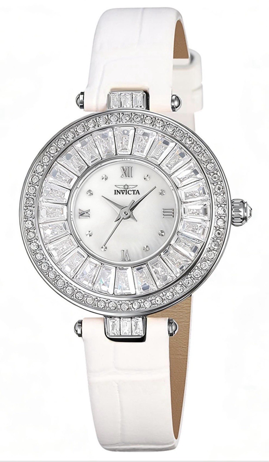 Invicta Celestial 70352 Woman’s Watch White W/Silver Dial & Crystals 30mm NWT