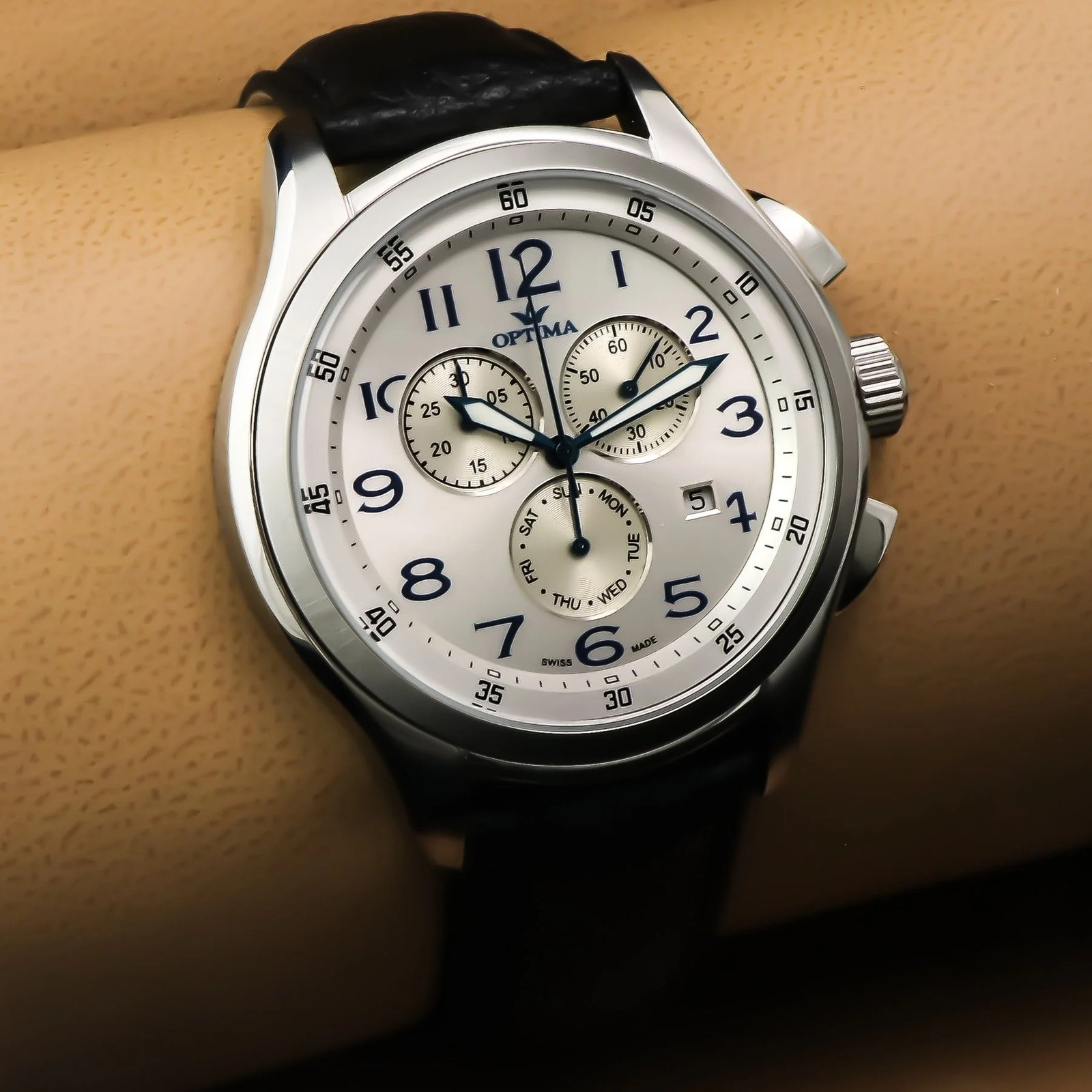 Optima – Swiss Chronograph – OSC376-SL-1 Swiss Ronda Quartz 44.15mm OSC376 50 m