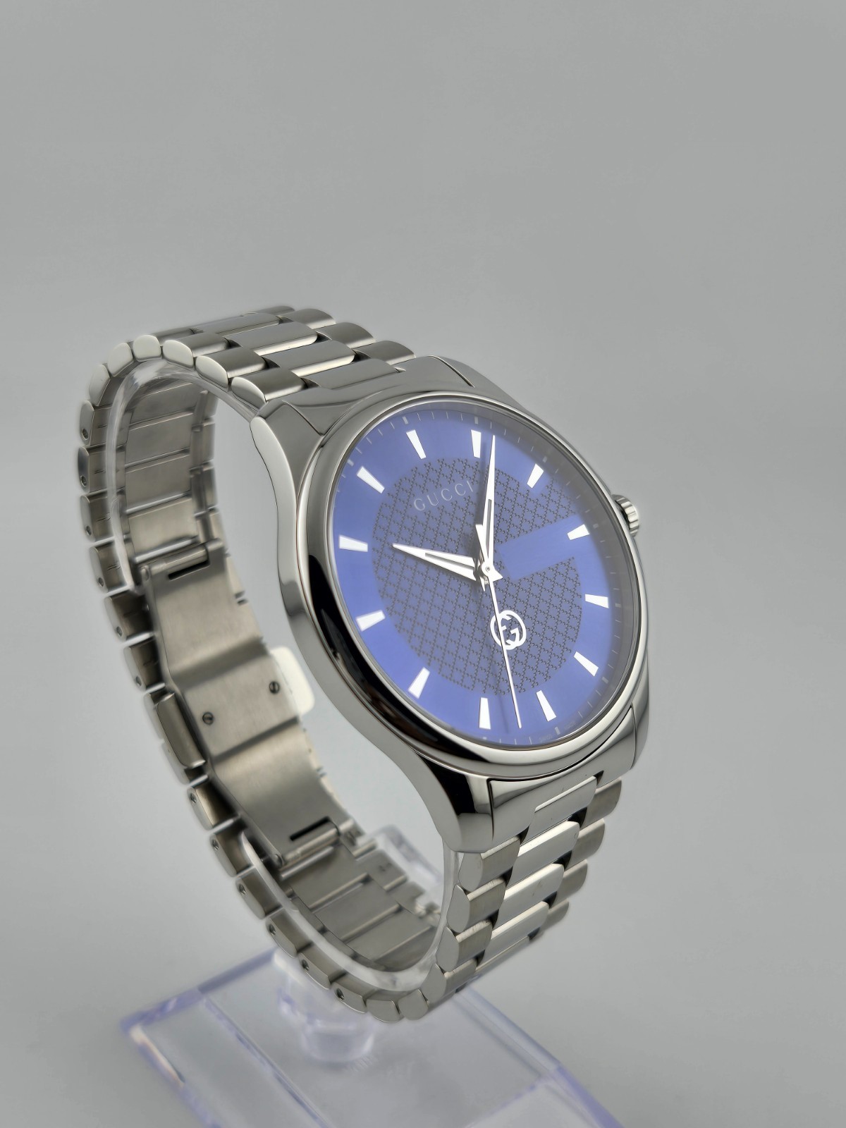 Gucci G-Timeless YA126371 Men’s Stainless Steel Blue Dial Watch ⌚